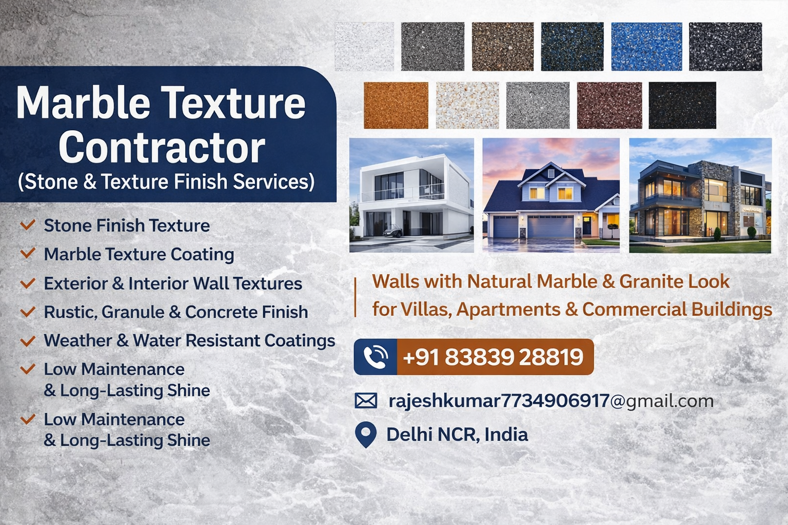 Marble Texture Contractor (Stone & Texture Finish Services)