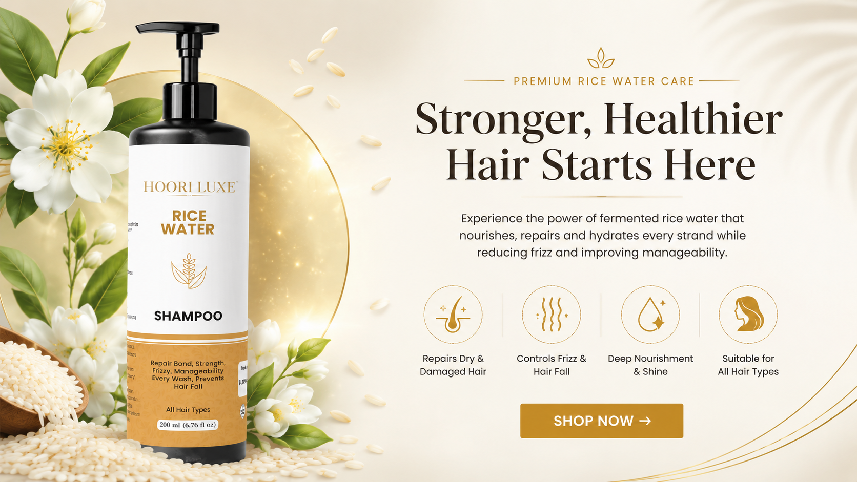 Hoori Luxe Rice Water Nourishing Shampoo
